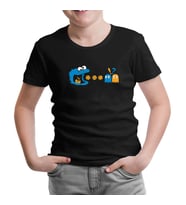 Pac-Man - Kurabiye Canavarı Siyah Çocuk Tshirt