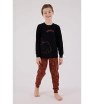 Rolypoly Erkek Çocuk Mamoth Uzun Kol Pijama Takım Siyah