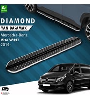 S-Dizayn Mercedes Vito W447 Uzun Şase Diamond Krom Yan Basamak 253 Cm 2014 Üzeri A+ Kalite
