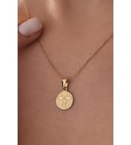 14 Ayar Altın İkizler Burcu Burç Kolye (Sarı)