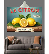 Limon Reklamı Retro Afiş Dekoratif Kanvas - Mdf Ahşap Tablo