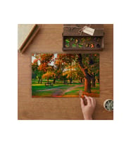 Sonbahar - Park - Banklar Tasarımı 240 parça Ahşap Puzzle Ahşap Kutuda MP05143