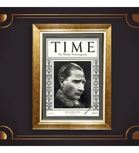 Özel Seri Paspartulu Çerçeveli Atatürk Tablo l64 (Gold)