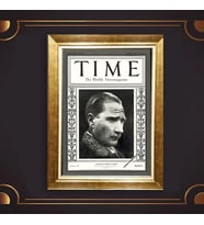 Özel Seri Paspartulu Çerçeveli Atatürk Tablo l64 (Gold)