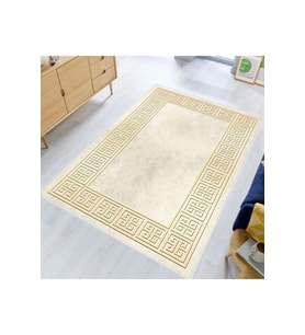 Rovigo Home Dijital Baskı Yıkanabilir Kaymaz Taban Salon Halısı RVG0635 (Sarı)