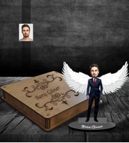 Kişiye Özel Babalar Günü Baba Karikatürlü Ahşap Biblo Kutulu Model-1