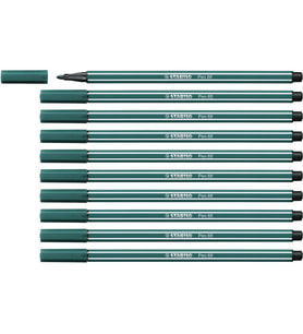 Stabilo Keçe Uçlu Boya Kalemi 1 MM Turkuaz Yeşili Keçeli Kalem (10 Lu Paket) (Karışık)