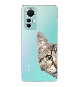 Xiaomi Mi 12 Lite Uyumlu Kapak Catface Tasarımlı Şeffaf  Silikon Kılıf
