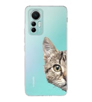 Xiaomi Mi 12 Lite Uyumlu Kapak Catface Tasarımlı Şeffaf  Silikon Kılıf