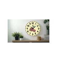 Dekoratif Türkçe Rakamlı UV Baskılı Duvar Saati (Sessiz) Akar Mekanizma 40CM Metal Akrep Yelkovan