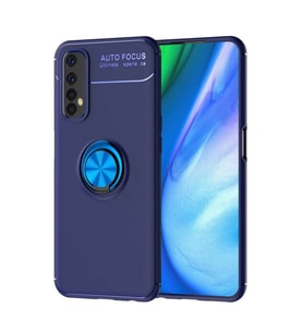 Realme 7 Kılıf Range Yüzüklü Silikon - Mavi