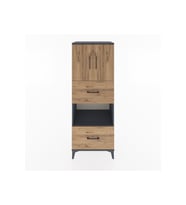 Hyperion Dolap 3 Raflı 2 Çekmeceli 2 Kapaklı 60x44x163 Antrasit-Çam