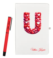 Sevgiliye Hediye Kişiye Özel Defter ve Kalem Hediye Seti