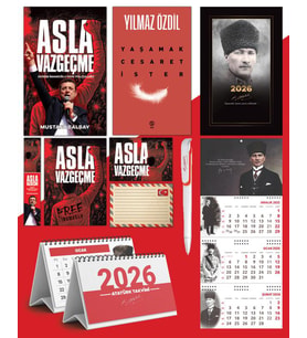 Asla Vazgeçme - Ayraç - Kartpostal - Poster - Yaşamak Cesaret İster -  2026 Ajanda Komutan - Gazi Duvar Takvimi - Masa Takvimi