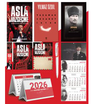 Asla Vazgeçme - Ayraç - Kartpostal - Poster - Yaşamak Cesaret İster -  2026 Ajanda Komutan - Gazi Duvar Takvimi - Masa Takvimi