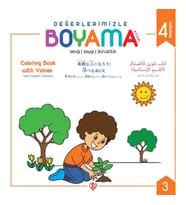 Değerlerimizle Boyama Kitabı - Sevgi Saygı Dürüstlük - Arapça-İngilizce-Japonca-Türkçe