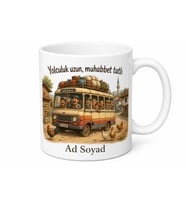 Köy Otobüsü Temalı Esprili Kupa Bardak Komik Hediye Nostaljik Baskılı Kupa