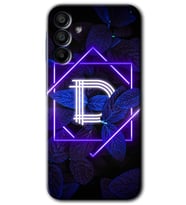 Galaxy A15 Kılıf HD Desen Baskılı Kılıf - Dark Neon Yaprak D Harfi