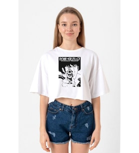 Cowboy Bebop Spike See You Space Cowboy Beyaz Kadın Crop Tshirt