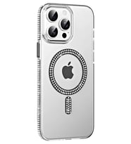 Iphone 14 Move Taşlı Magsafe Kapak - Siyah