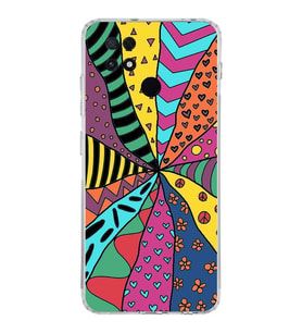 PrintiFy POCO C40 ile Uyumlu Retro Color 4  Kamera Korumalı Şeffaf  Kılıf