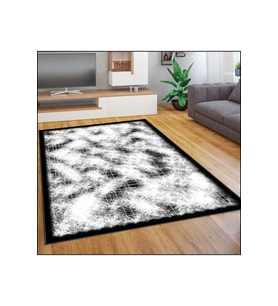 Rovigo Home Dijital Baskı Yıkanabilir Kaymaz Taban Salon Halısı RVG1870-SM267 (Siyah)