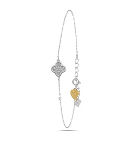 Luck Serisi Swarovski Taşlı Minimal Kadın Gümüş Bileklik
