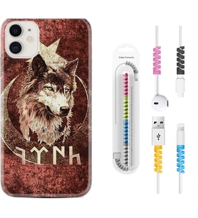 Apple iPhone 11 12 13 Mini Kılıf Kablo Koruma Spiral Silikon Göktürk 3 1412