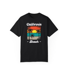 Palmiye Yaz Baskılı Siyah Unisex Oversize Tişört