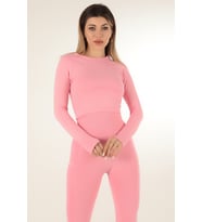 Miofit Uzun Kollu Kadın SporTişört (Pembe)
