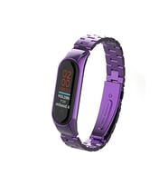 Mey İthalat® Mi Band 4 Metal Baklalı Kordon - Mor