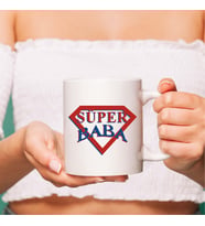 LB Aile Temalı Süper Baba Beyaz Kupa Bardak, Babaya Hediye