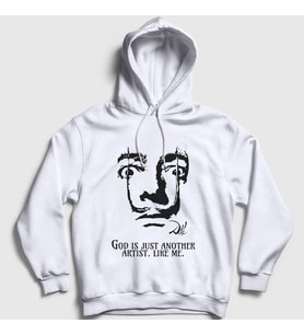 Presmono Unisex Beyaz God Ressam Painter Salvador Dali Kapüşonlu Sweatshirt 430830tt