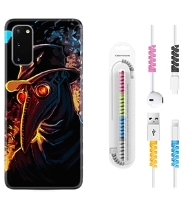 Samsung A02S A03S A10 A12 A13 A21S A22 Kılıf Kablo Koruma Spiral Silikon Karga 1616