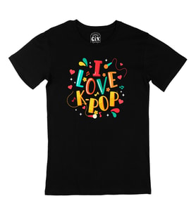 I Love K Pop Siyah Tişört