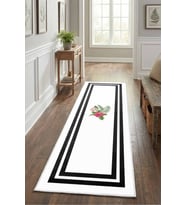 Black Flowers Byz Syh Yıkanabilir Yolluk
