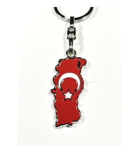 Ay Yıldız Bayraklı Türkiye Haritalı Metal Anahtarlık
