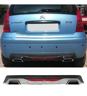 Peugeot 407 Gri Difüzör Difizör Kare Egzoz Görünüm Reflektörlü
