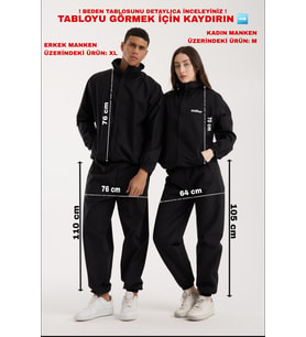 Unisex (Kadın-Erkek) Klasik Model Termal Sauna Eşofman Takımı Terleme eşofmanı (Lacivert)