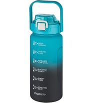 1500ml -Yenilenen Renkler- Pipetli/Pipetsiz Kullanım Çift Renk SoftTouch Motivasyon Matarası Çıkartma Hediyeli