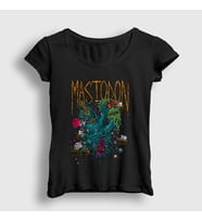 Presmono Kadın Siyah Monster Mastodon T-Shirt 293281tt