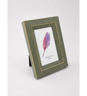 Kişiye Özel Baskılı Camlı Fotoğraf Çerçevesi - 10x15 cm İç Ölçü - 14x19 cm Dış Ölçü - Yeşil & Sarı Renk