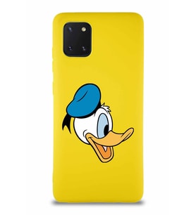 Samsung Galaxy A81 Soft Premier Kapak Donald Duck-F Tasarımlı Silikon Kılıf - Sarı (Şeffaf)