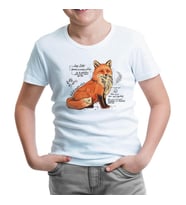 A Fox Sketch with Handwritten Notes Beyaz Çocuk Tshirt