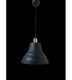 Rys Retro Metal Bakır Duylu Siyah içi Siyah Tekli Sarkıt Avize Çap.27 cm (Burnt Olive)