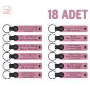 Pembe, Anaokulu İçin İsim Yazılı Karne Hatırası Anahtarlık 18’li Set, Değerli Öğrencilere Özel Anı