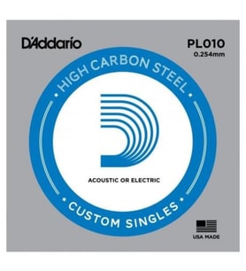 D’Addario XSPL010 Elektro ve Akustik Tek Tel – E (Mi), XS Yüksek Karbonlu Çelik