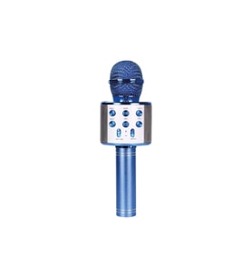 Eğlence Odaklı Kablosuz Bluetooth Karaoke Mikrofonu Şarjlı Hoparlörlü Ses Değiştirici (Mavi)