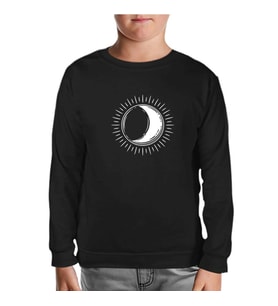 Full Sun Half Moon Siyah Çocuk Sweatshirt