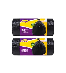 Güçlü Siyah Çöp Torbası Küçük Boy 30'lu 40 x 50 cm İki Paket